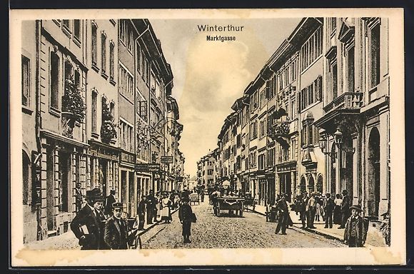 Ansichtskarten: Winterthur, Geschäfte in der Marktgasse – Gebraucht aus Berlin von bartko-reher