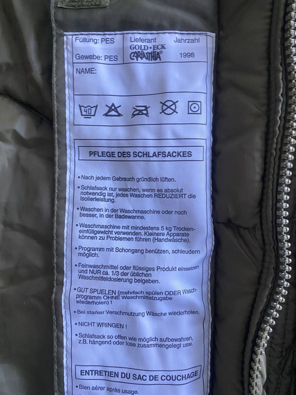 Sacchi a pelo: Militärschlafsack – Usato da Schänis venduto da markus1969 1