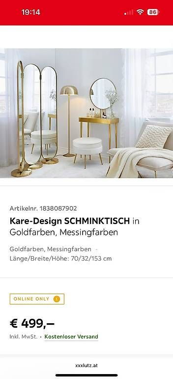 Kare Tavoli da trucco: Schminktisch von KARE mit Stuhl – Nuovo (secondo la descrizione) da Hüntwangen venduto da spr_88hl 1