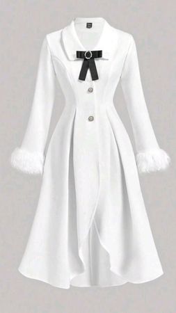 Manteau blanc à nœud, taille S