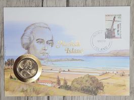 CL07 Enveloppe + Timbre Norfolk Island 1991 / Piece QEII