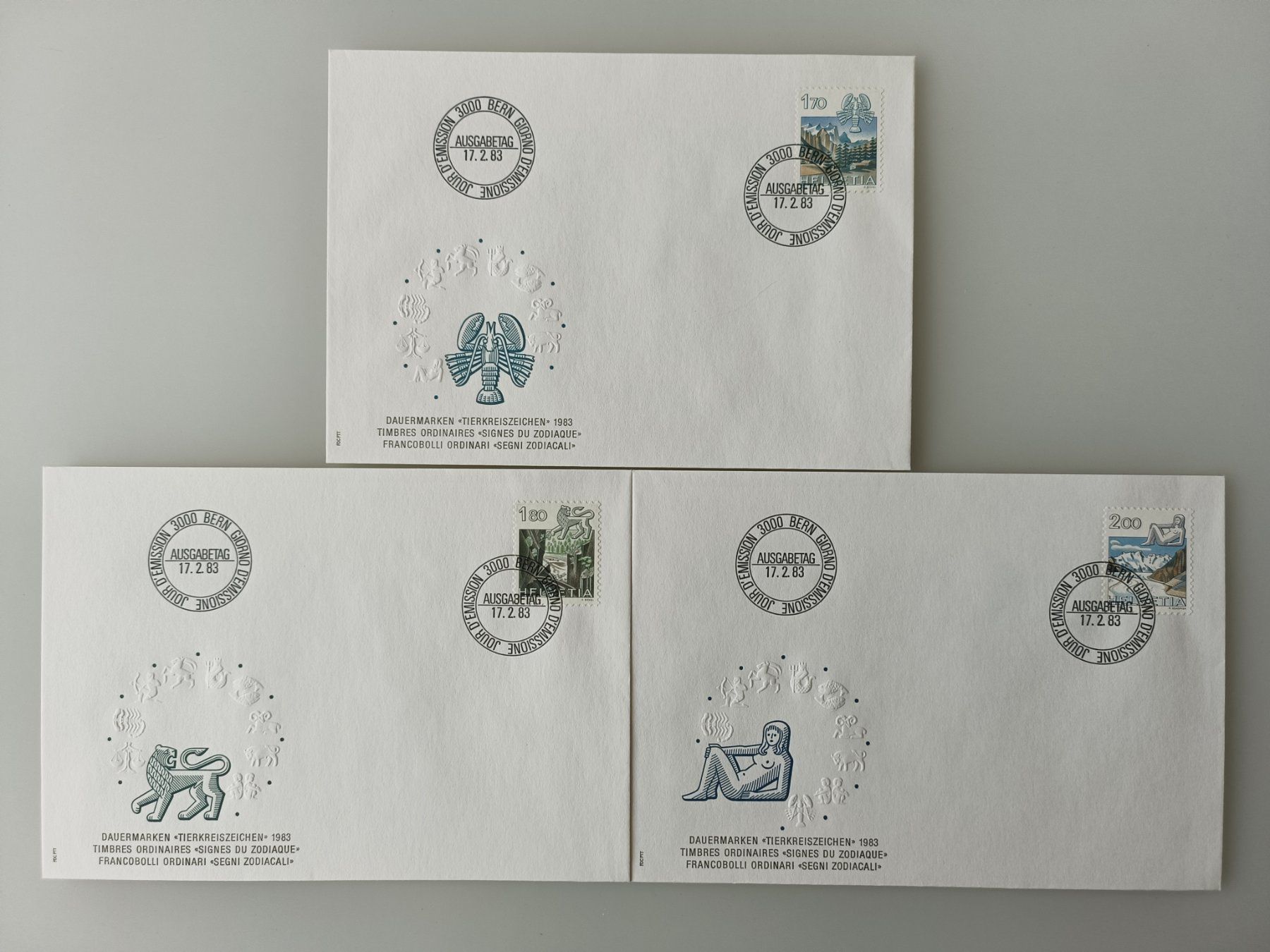 Alle Briefmarken: 1983 FDC Sternzeichen Einzelwerte – Gebraucht aus Dübendorf von goeggi79