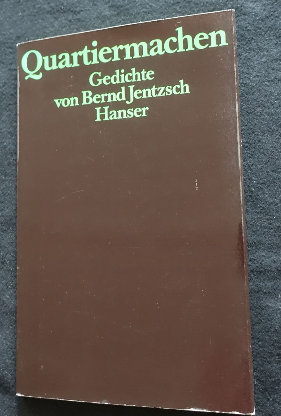Libri: Bernd Jentzsch: Quartiermachen – Usato da Gutenswil venduto da Optico