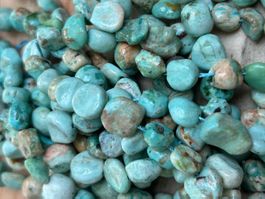 Strang echte Peru Türkis Nuggets / stone 8-10 mm