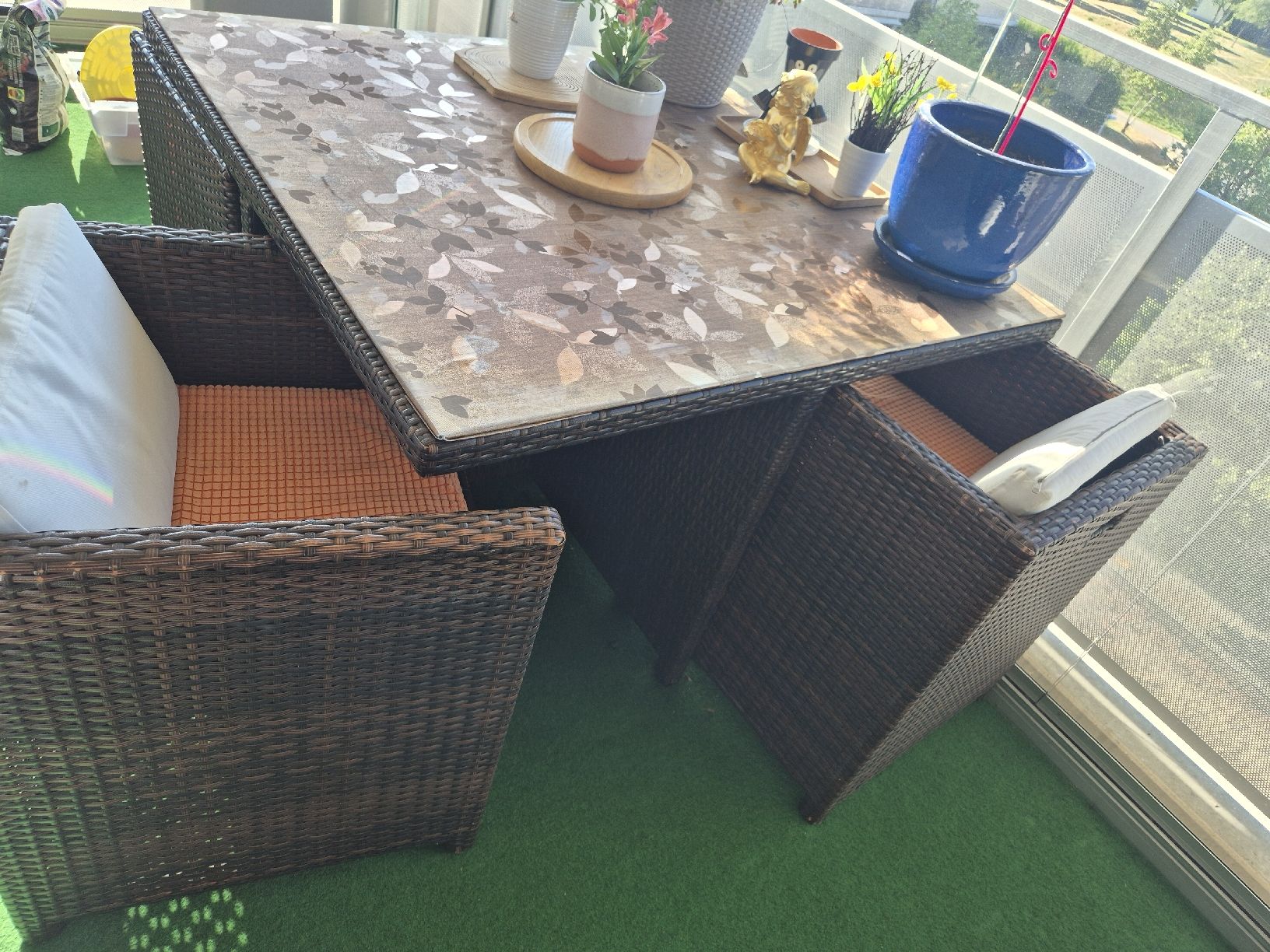 Set di tavolo e panche: Rattan-Gartenmöbel zu verkaufen  – Usato da Oensingen venduto da Szofi82 4