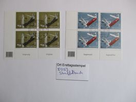Viererblock mit Ort Ersttagsstempel 5053 Staffelbach