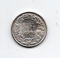 (934)  Schweiz, ½ Franken, 1901, Super, stgl