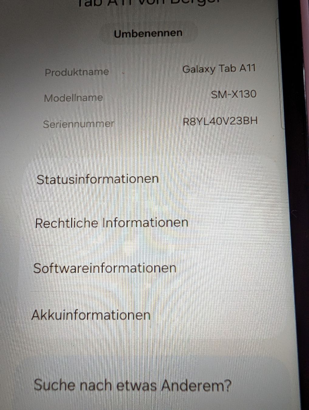 Samsung Tablet PC: Samsung A11  – Usato da Röschenz venduto da Beng 3