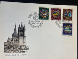 Schweiz 1968 Ersttagsbrief Pro Patria Cachet Cathedrale