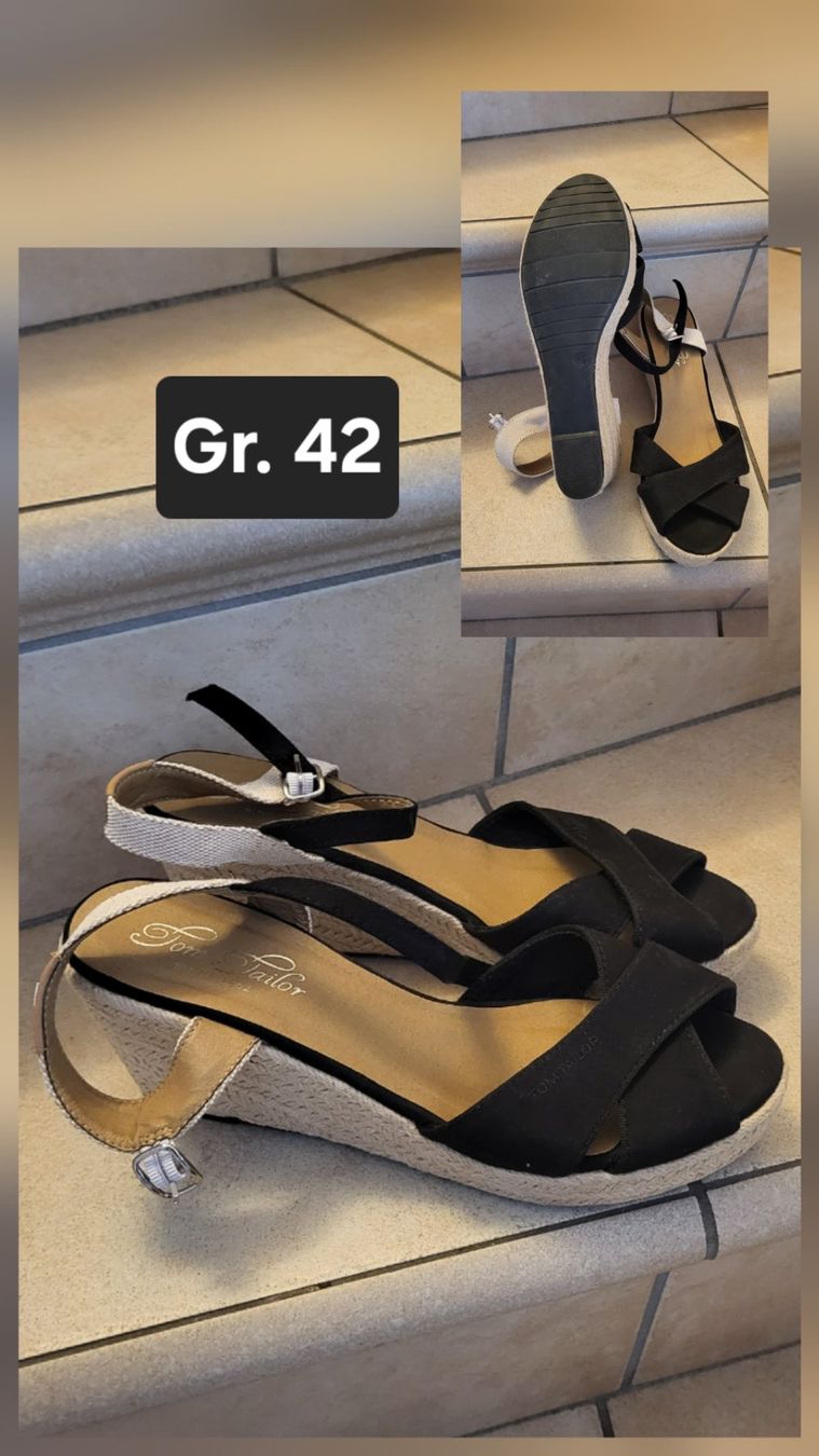 Tom Tailor Chaussures femmes: Keilabsatz Sandalen schwarz Grösse 42 Tom Tailor – Neuf (Voir description) à Basel par zukk_