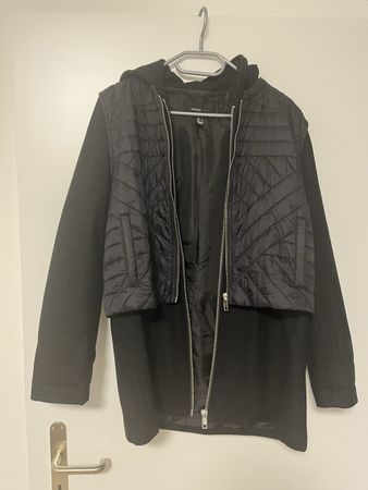 Mantel mit Weste schwarz Mango S neu