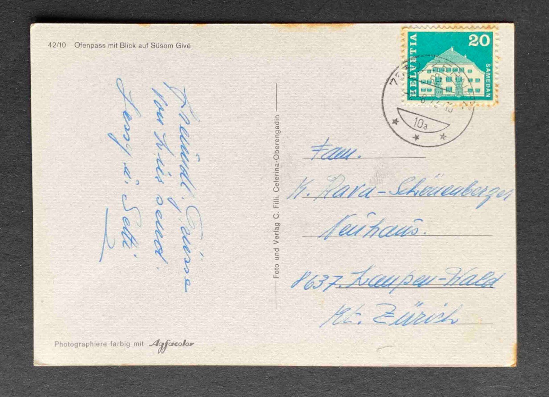 Cartoline postali: AK Ofenpass mit Blick auf Süsom Give – Usato da Goldau venduto da artelier1 1