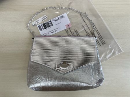 Tasche glänzend silberfarben Fasnacht