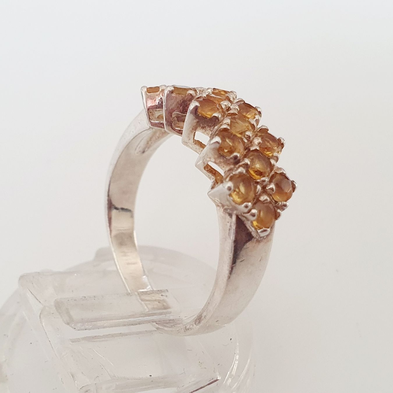 Anelli: Silber Ring 925 mit Citrin-Steinen, Grösse 19.4mm – Usato da Kreuzlingen venduto da Wunderkiste123 7