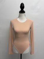 Zara Langarm Body rosa S Rundhals
