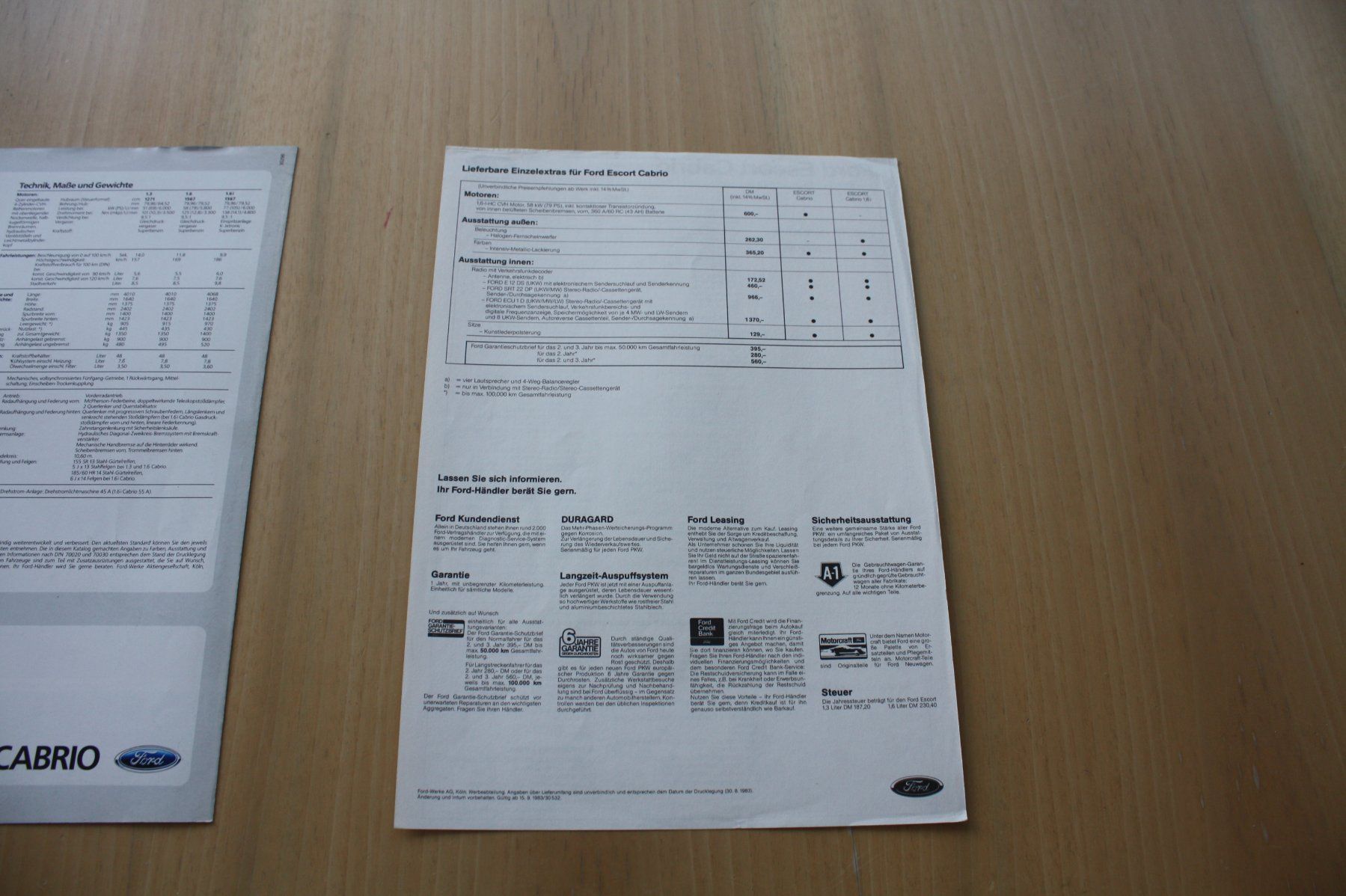 Ford Documenti: Ford Escort Cabrio Prospekt 9/1993 – Usato da Wikon venduto da erwin400 4