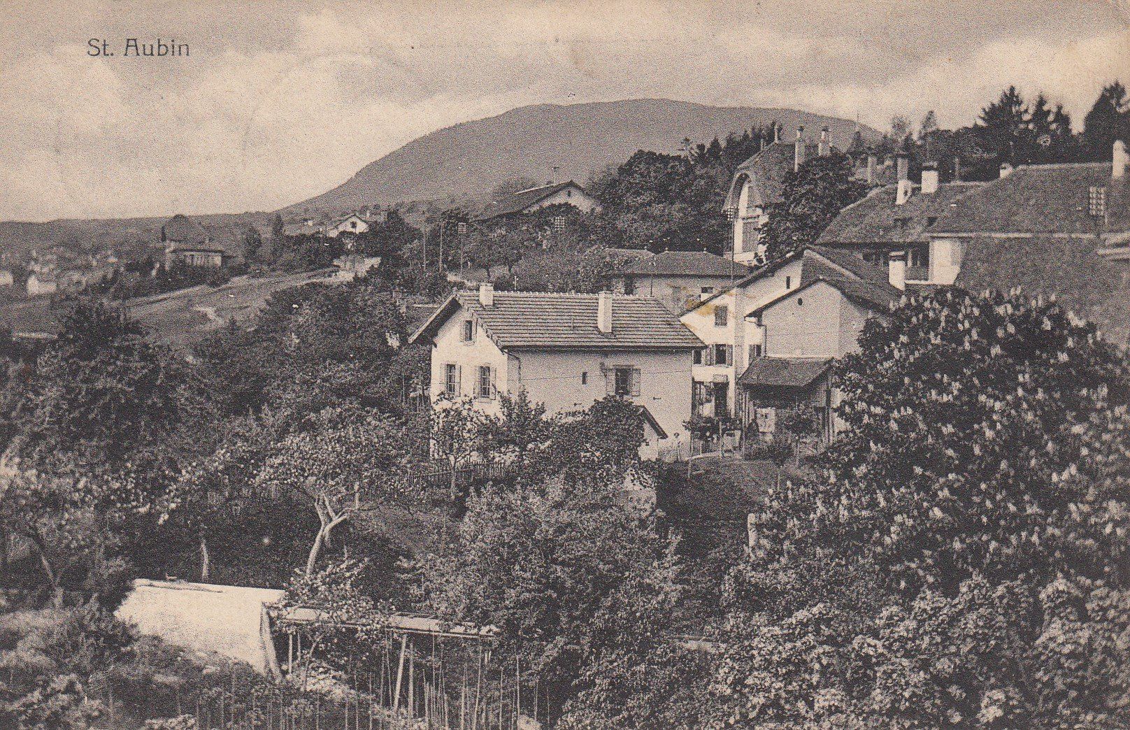 Cartoline postali: St. Aubin  NE       en 1913 – Usato da Brig venduto da Valcards54