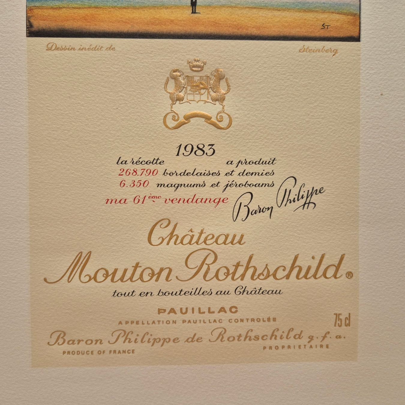 Grafica & Litografie: Mouton-Rothschild 1983, Litho Steinberg – Usato da Luzern venduto da Louis-XVI 2