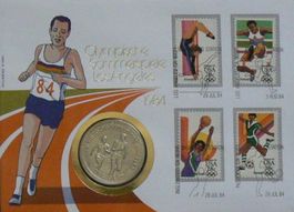 Numisbrief Olympische Sommerspiele Los Angeles Münze