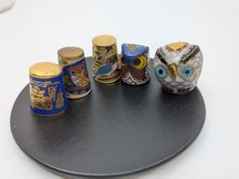 5 emaillierte Fingerhüte Cloisonné China