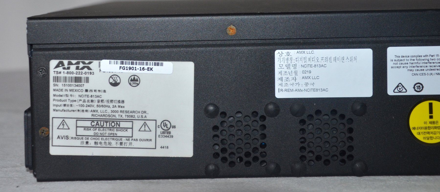 Sistema di controllo: NCITE-813AC AMX Audio Video Control Systems – Usato da Collonges venduto da arashee 6