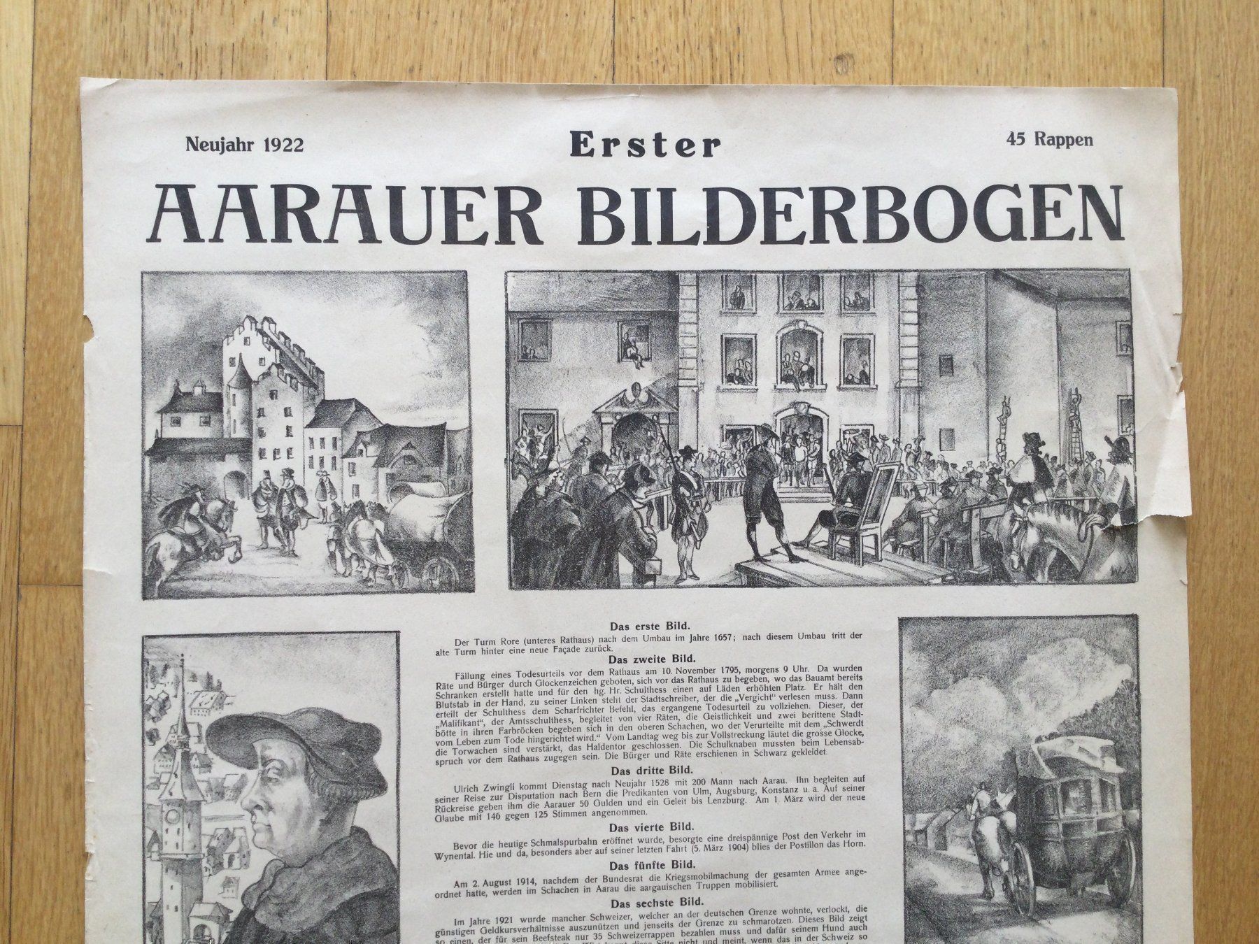 Ansichtskarten: Erster Aarauer Bilderbogen, Neujahr 1922 – Gebraucht aus Luzern von Einh0rn 3