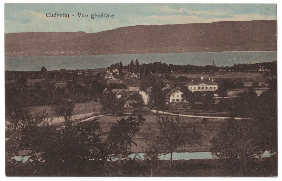 Cartoline postali: Cudrefin, vue générale, circulée 1915 – Usato da Frauenfeld venduto da POML