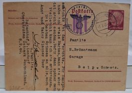 Alte Postkarte Reichspost Deutschland an Schweiz 1940