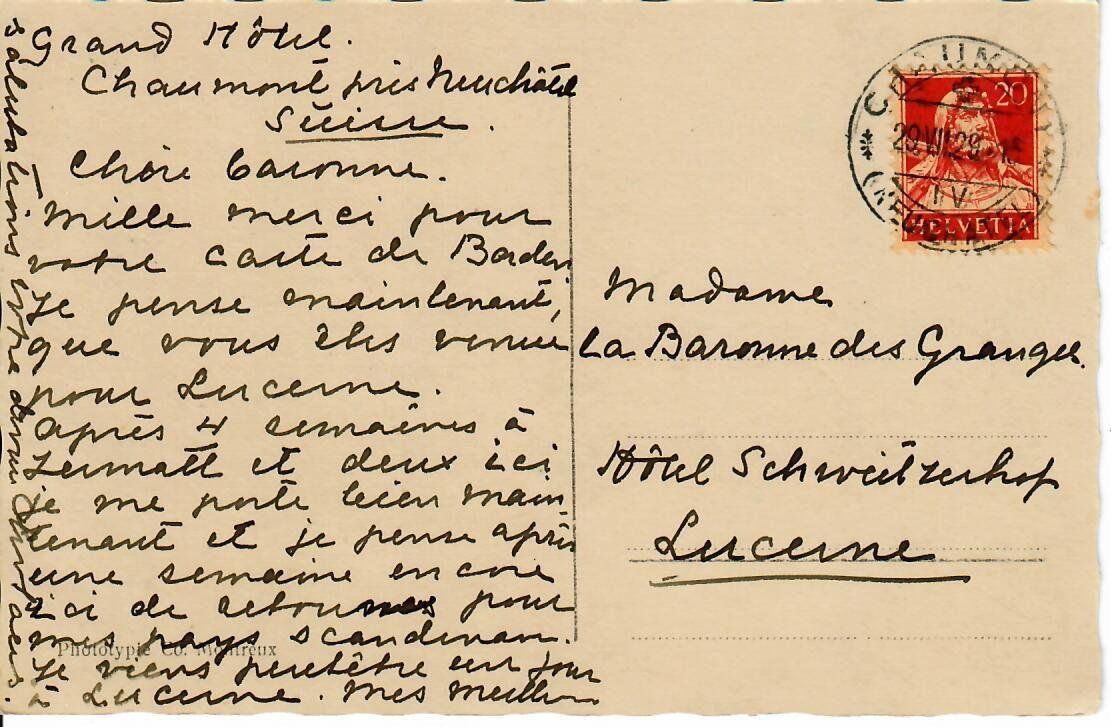 Cartoline postali: Neuchâtel  1929 – Usato da Hochdorf venduto da Ziegel-16 1