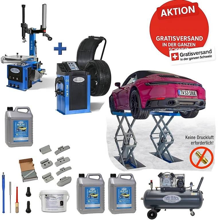 Twin Busch Piattaforme elevatrici & Crick: 2 Meter Scherenlift Unterflur Werkstatt Set Basic – Nuovo e nell'imballaggio originale da Rüthi (Rheintal) venduto da Toptool-3