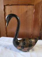antike schwere Metall Skulptur Ente 29 cm Schwan