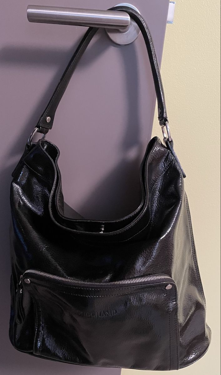 Longchamp Borse da donna: Sac Longchamp cuir verni noir – Usato da Vernayaz venduto da Veron1