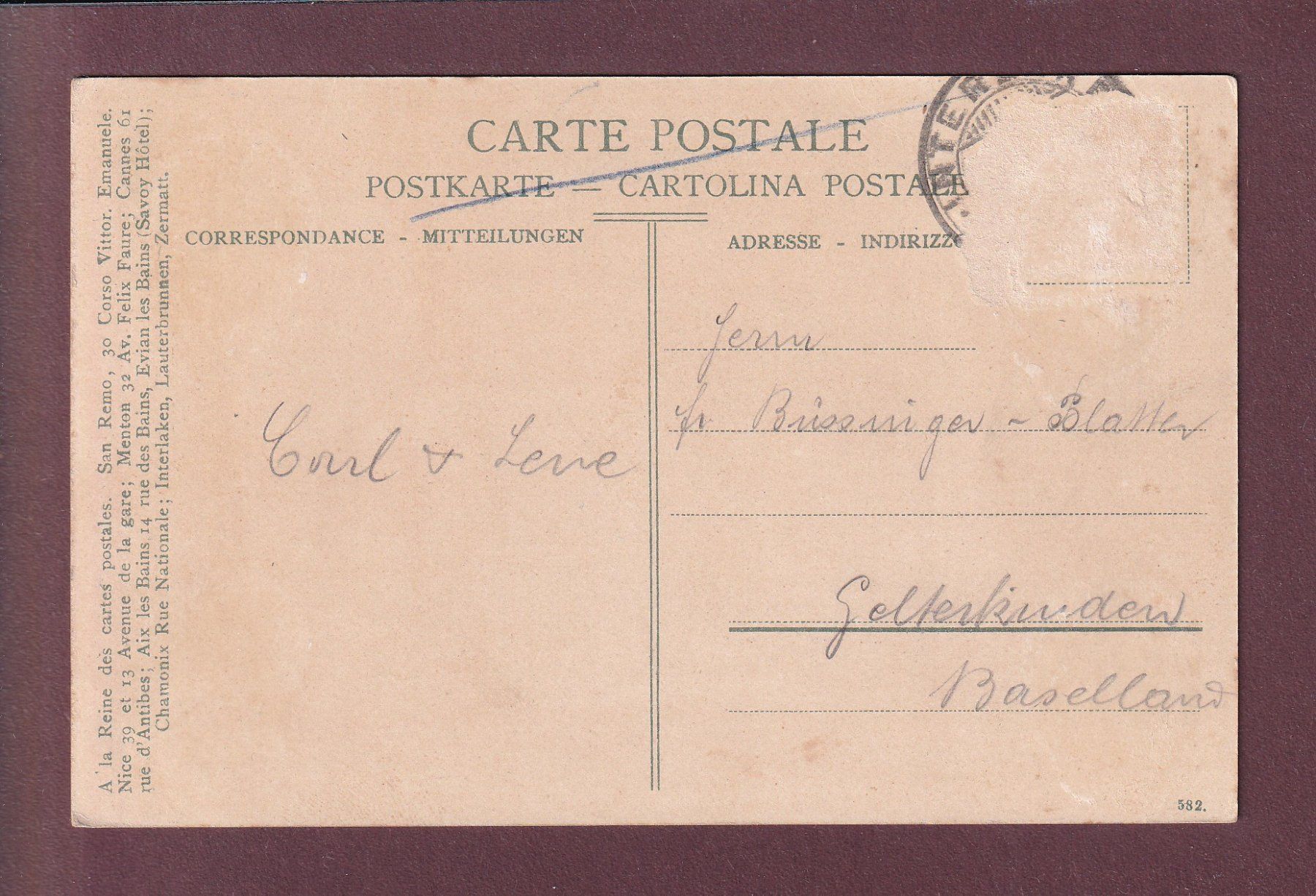 Cartes postales: INTERLAKEN - Kursaal - Leute - 1903 // Eckbug // – D'occasion à Pully par nicecards 1