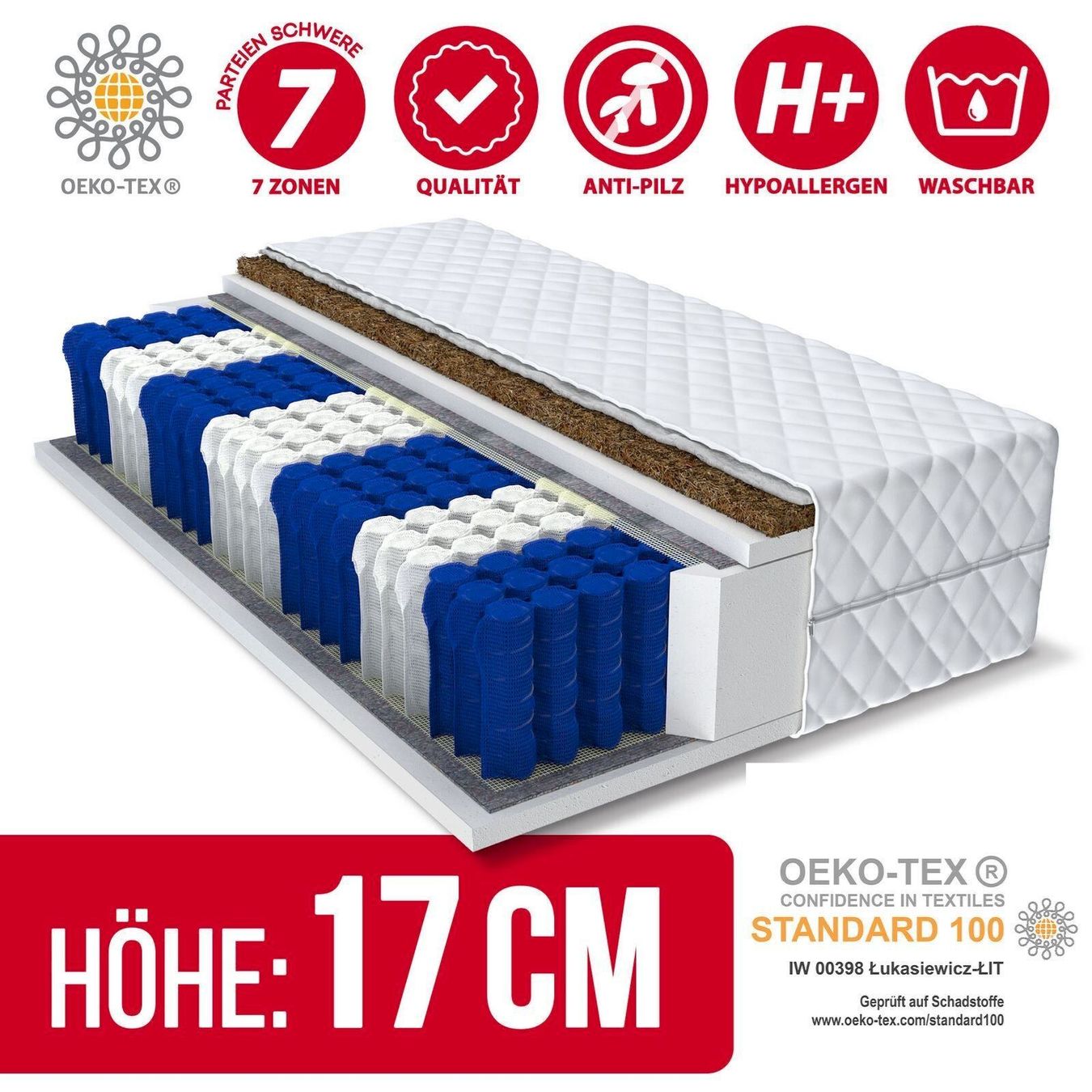 Materassi: FDM Matratze 80x200 Taschenfederkern – Nuovo e nell'imballaggio originale da Bottighofen venduto da zaap