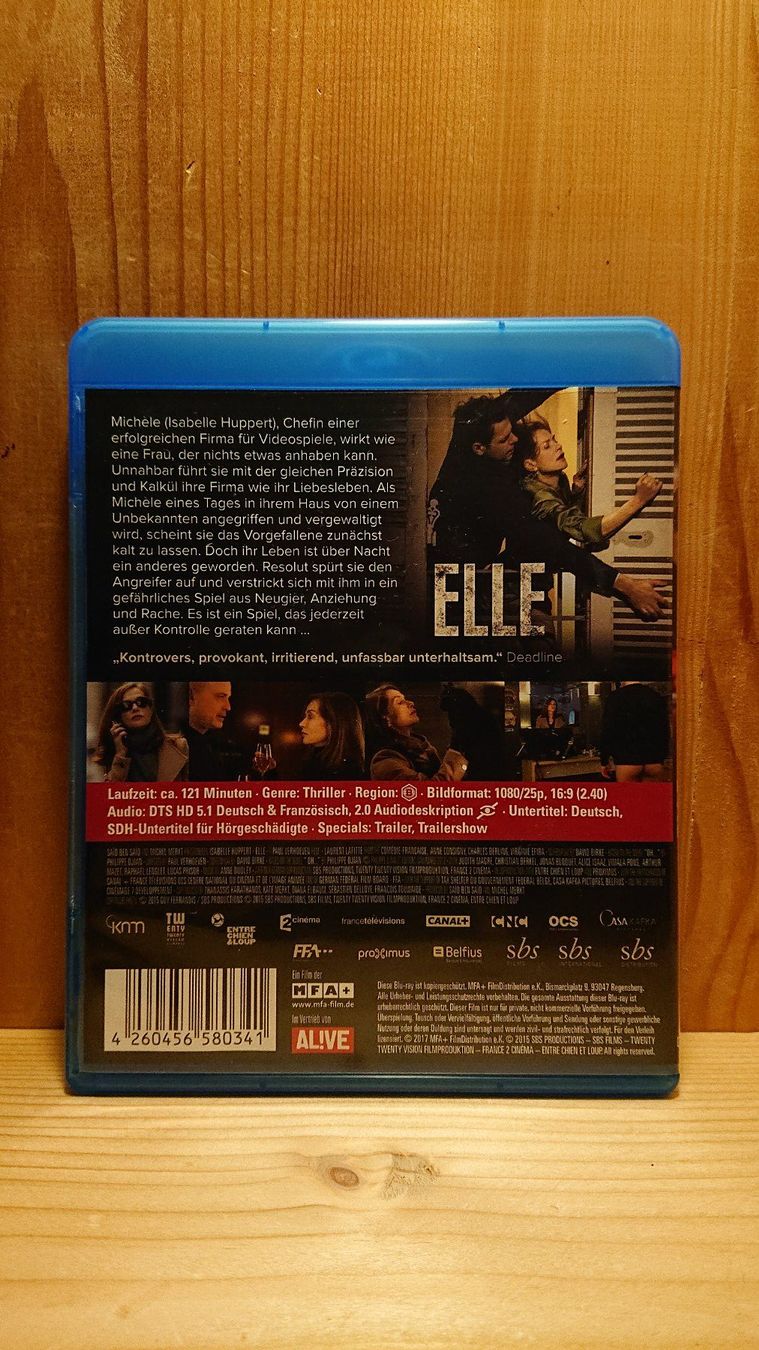 Alle DVDs: ELLE Blu-Ray mit Isabelle Huppert – Gebraucht aus Wilderswil von Exebub 1