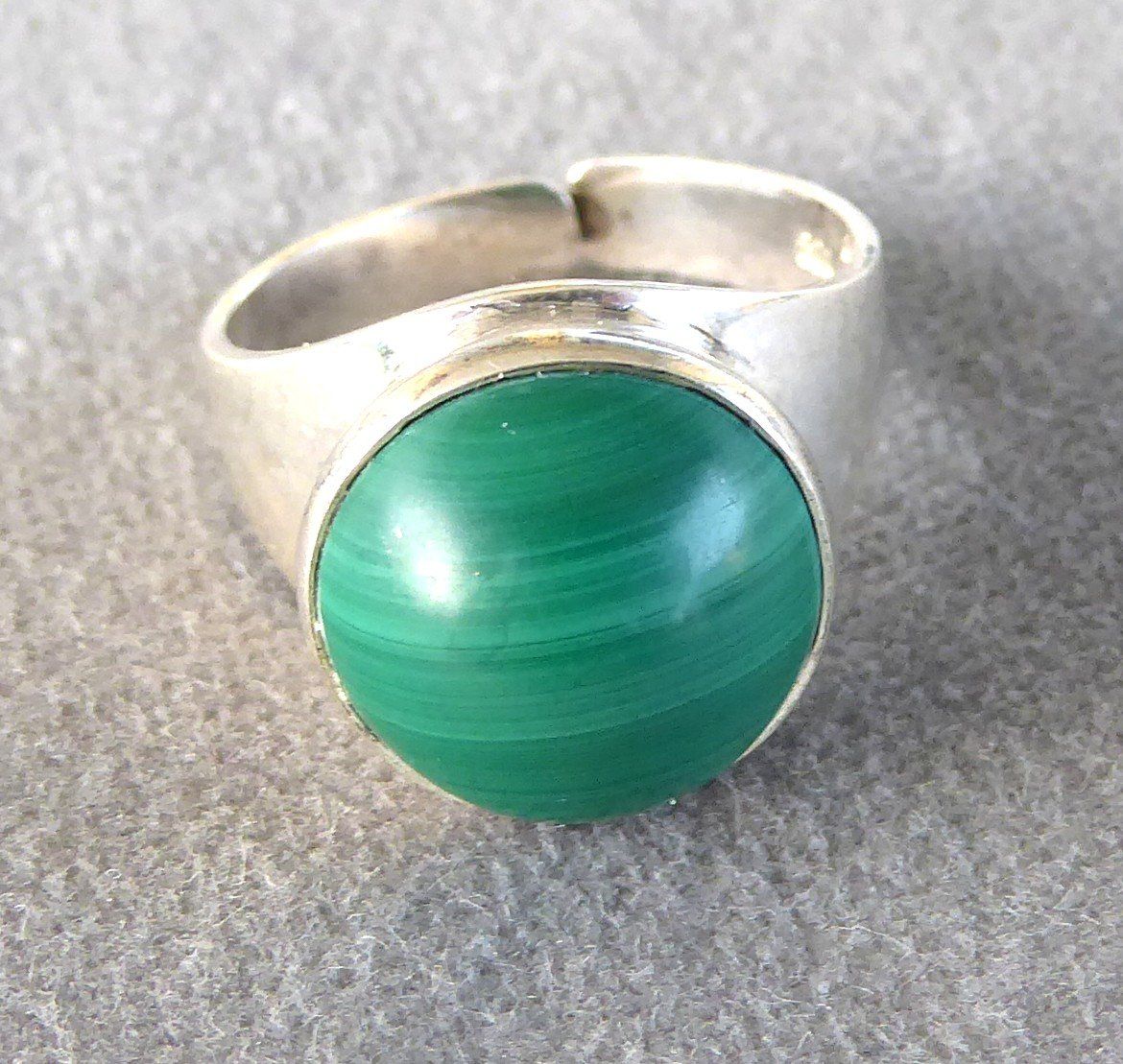 Ringe: Ring 800 Silber mit Malachit Stein – Gebraucht aus Muri AG von Lineli2020 1