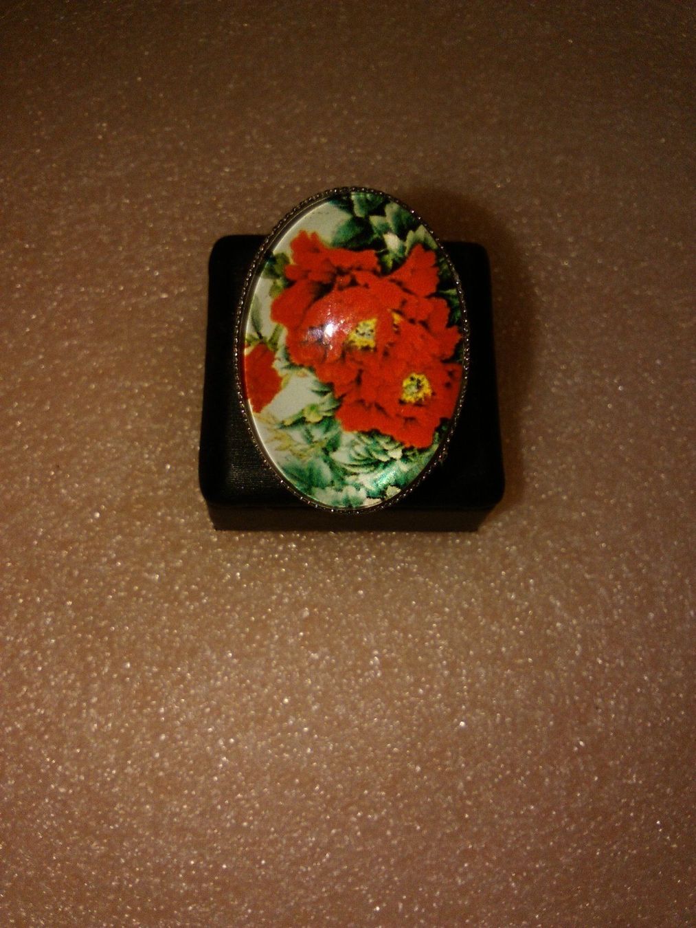 Anelli: RING EDELSTHAL,,,MIT ROT BLUME,,,GLANZIG – Nuovo (secondo la descrizione) da Basel venduto da bijoutrie_4 4