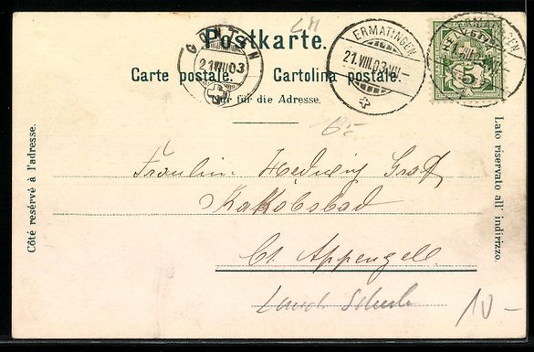 Ansichtskarten: AK Arenenberg, Schloss, 1903 – Gebraucht aus Berlin von bartko-reher 1