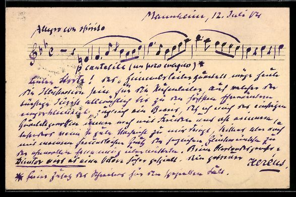 Cartes postales: Handgemalt: Mannheim, Notenbeispiel aus  – D'occasion à Berlin par bartko-reher