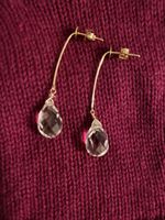 Rot Gold 18 ct Ohrhänger mit Kristall