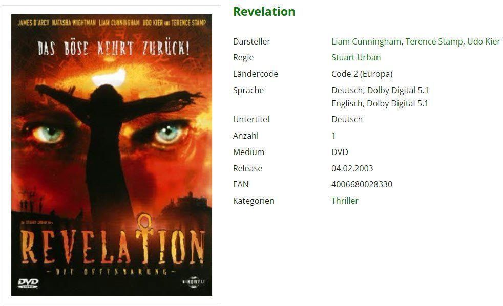 Tutti i DVDs: Revelation (DVD) – Usato da Buchrain venduto da Sssschaller