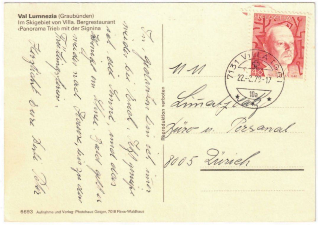 Cartoline postali: Villa - Sessellift – Usato da Binningen venduto da Mountainrider 1