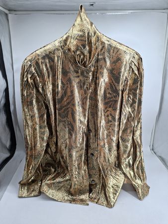 Louis Feraud Bluse Lurex Seide Damen Grösse 42 Gold