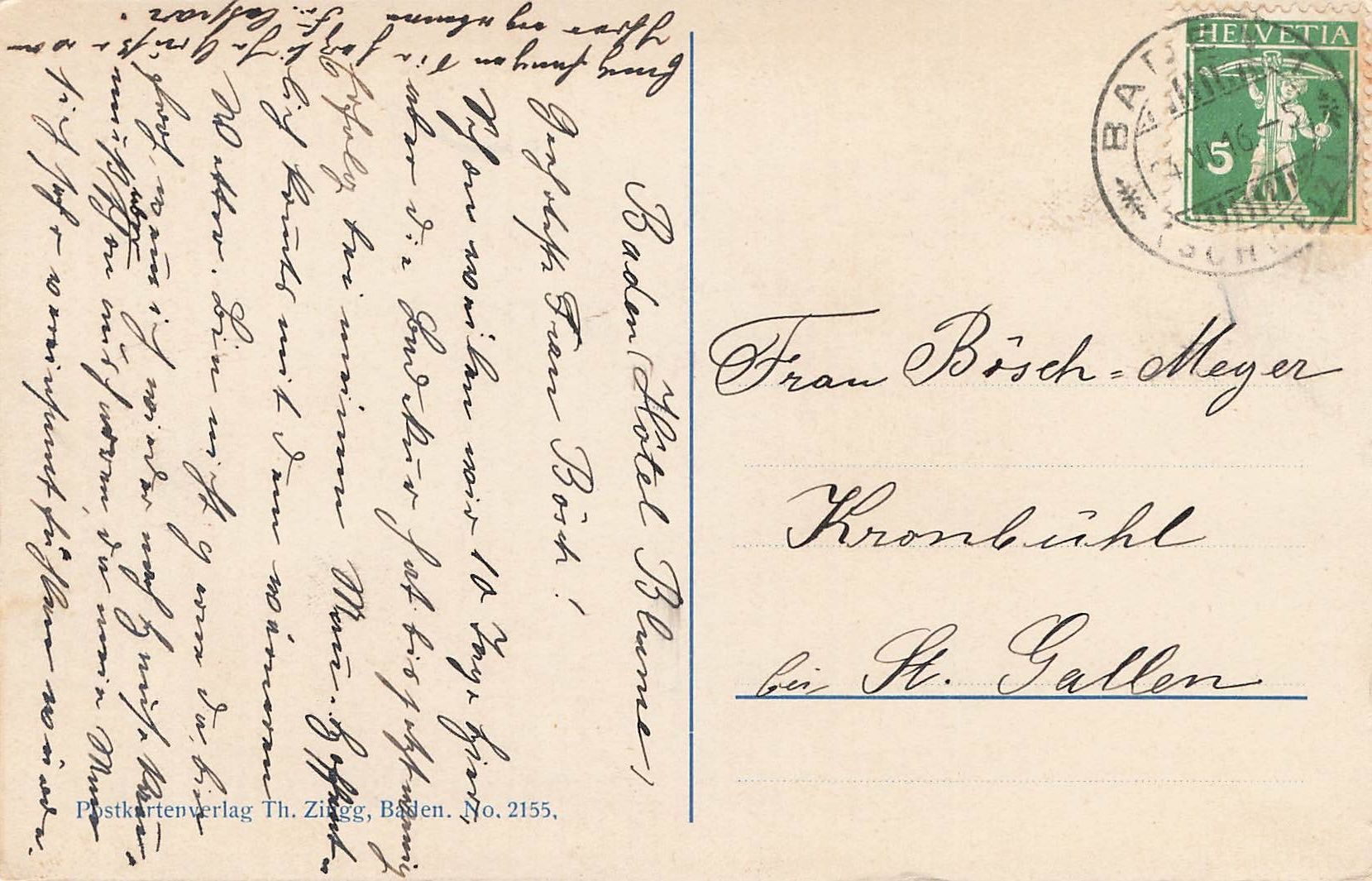 Cartoline postali: Baden landvogteischloss – Usato da Biasca venduto da Blenio71 1