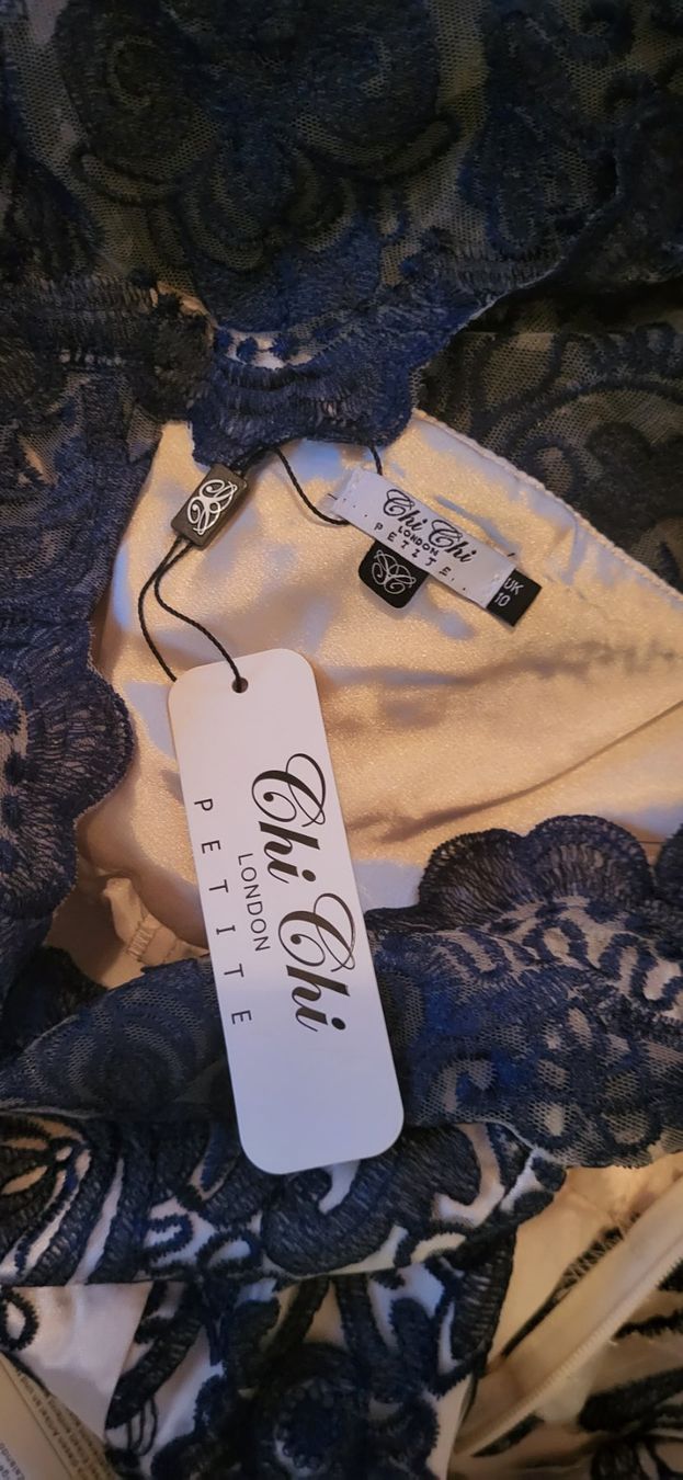 Kleider: Robe de soirée dentelle blue élégante chic neuve XS – Neu und originalverpackt aus la tour de peilz von alegre02 3