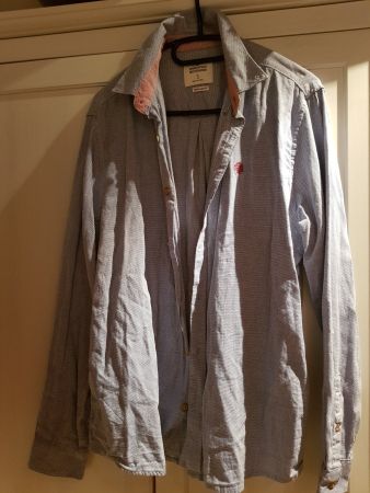 Herrenhemd Springfield Grösse L Regular Fit blau gepünktet