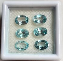 6x Topazes 7x5 mm Sky blue - Valeur 110.- Fr