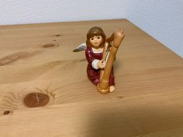Keramik Engel mit Harfe, Weihnachtsdeko, Top Zustand!