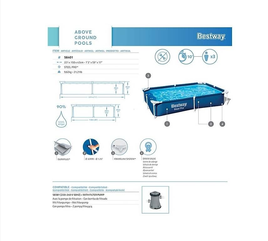 Bestway Piscine: Bestway Pool Steel Pro – Usato da Rorschacherberg venduto da .Ela. 1