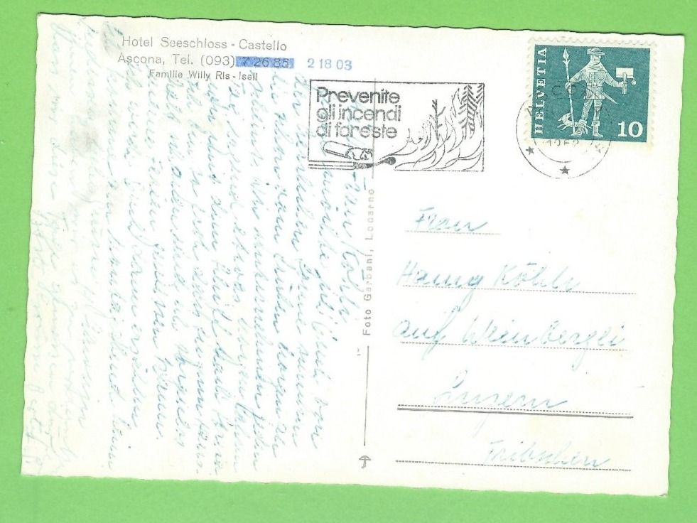 Cartoline postali: Hotel Seeschloss - Castello, Ascona – Usato da Zürich venduto da t24_de 1
